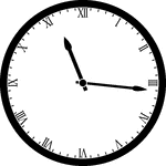 Round clock with Roman numerals showing time 11:16