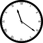 Round clock with Roman numerals showing time 11:21