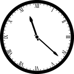 Round clock with Roman numerals showing time 11:22
