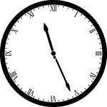 Round clock with Roman numerals showing time 11:26