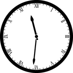 Round clock with Roman numerals showing time 11:31