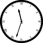 Round clock with Roman numerals showing time 11:33