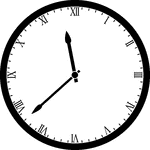 Round clock with Roman numerals showing time 11:38
