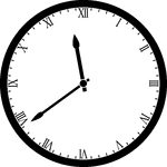 Round clock with Roman numerals showing time 11:39