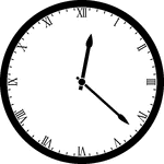 Round clock with Roman numerals showing time 12:22