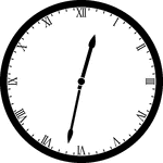 Round clock with Roman numerals showing time 12:32