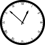 Round clock with Roman numerals showing time 12:52