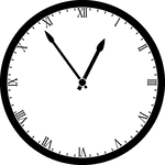 Round clock with Roman numerals showing time 12:54