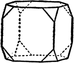 Represents the combination of an octrahedron and a cube, with the cube faces predominate.