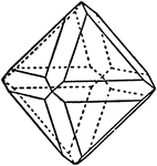 "...shows the rhombic dodecahedron in combination with the octahedron." -The Encyclopedia Britannica 1910