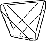 Represents one way a tetrahedron and a cube might combine.
