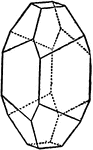 "...a combination of tetragonal prism of the first order with a tetragonal bipyramid of the third order and the basal pinacoid." -The Encyclopedia Britannica 1910