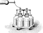 "...or in a number of [leyden] jars connected together as a Leyden battery." -Atkinson 1903