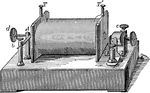 "The induction coil is...often called the Rhumkorff coil. Receiving a large current of small electromotive force, it delievers a small current at a high pressure, sometimes hundreds of thousands of volts, i.e., it is a 'step up' transformer." -Avery 1895