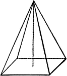 "A pyramid is a solid whose base is a polygon, and whose sides are triangles uniting at a common point, called the vertex." &mdash;Hallock 1905