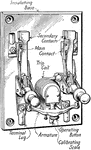 "A medium-capacity, double-pole circuit breaker (250 volts, 200 amp. General Electric Company, type C, form G)." &mdash;Croft 1920