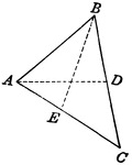 Triangle with medians drawn.