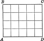 Rectangle with squares to show area.