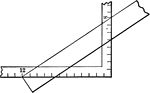 Illustration of steel square with bevel/slant.