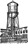 An illustration of a water tower.