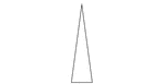 An isosceles triangle with angles 15, 82.5, 82.5
