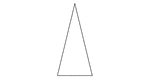 An isosceles triangle with angles 27, 76.5, 76.5