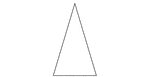 An isosceles triangle with angles 33, 73.5, 73.5