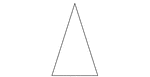 An isosceles triangle with angles 35, 72.5, 72.5