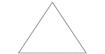 An isosceles triangle with angles 67, 56.5, 56.5