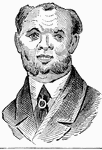 Man's face with beard and tie.