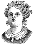 Woman's face with glasses.