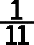 Numerical fraction 1/11