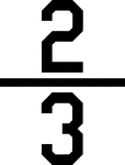 Numerical fraction 2/3