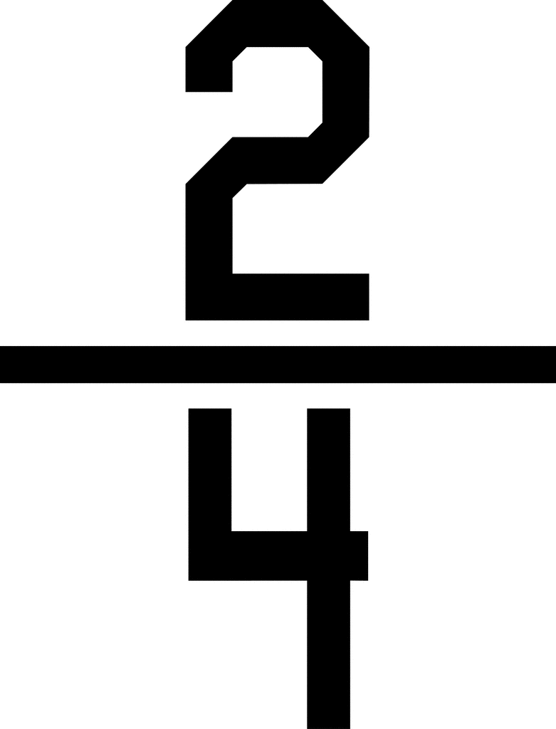 Numerical Fraction 2 4 Clipart Etc