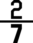Numerical fraction 2/7