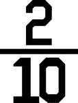 Numerical fraction 2/10