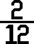 Numerical fraction 2/12
