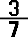 Numerical fraction 3/7