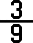 Numerical fraction 3/9