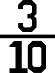 Numerical fraction 3/10