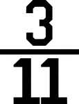 Numerical fraction 3/11