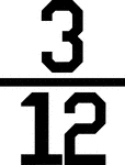 Numerical fraction 3/12