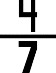 Numerical fraction 4/7
