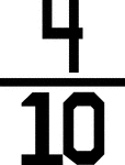 Numerical fraction 4/10
