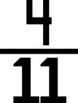 Numerical fraction 4/11