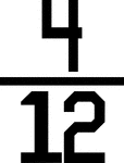 Numerical fraction 4/12