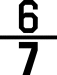 Numerical fraction 6/7