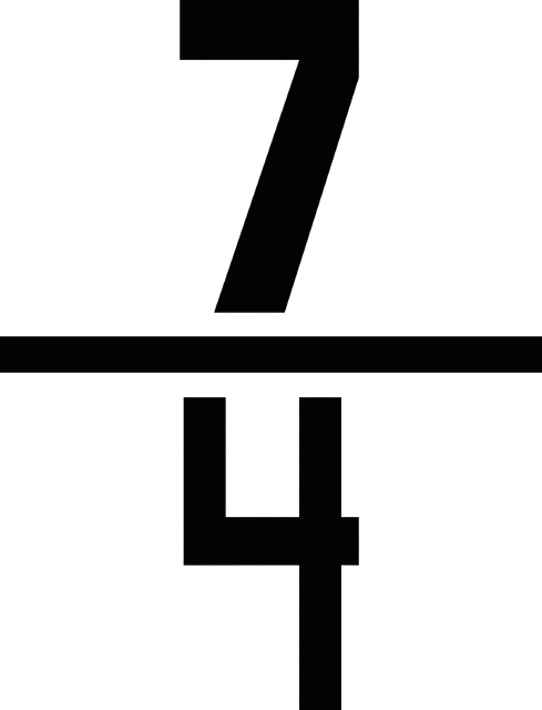 Numerical Fraction 7 4 ClipArt ETC