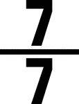 Numerical fraction 7/7