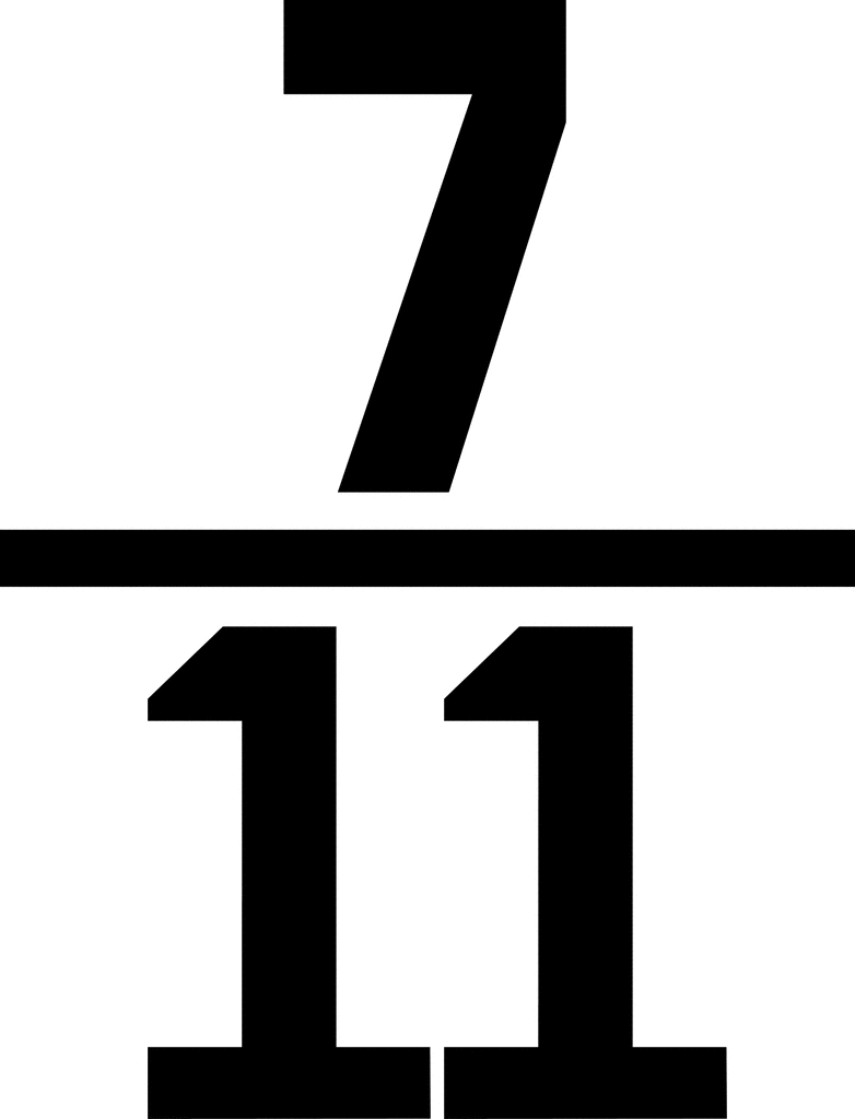 Numerical fraction 7/11 | ClipArt ETC